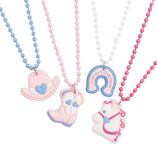 Fun Express Plastic Cowgirl Beaded Necklaces | 12 Count | Great for Girls Western-Themed Birthday Party, Prizes & Favors Fun Express Plastic Cowgirl Beaded Necklaces | 12 Count | Great for Girls Western-Themed Birthday Party, Prizes & Favors