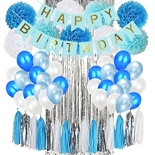 Blue Birthday Decorations & Birthday Party Supplies,Happy Birthday Banners,Pom Poms Flowers,Tissue Paper Tassels,Latex Balloons,Foil Curtain,For Boy Birthday Party Supplies And Baby Birthday Party Decoration Blue Birthday Decorations & Birthday Party Supplies,Happy Birthday Banners,Pom Poms Flowers,Tissue Paper Tassels,Latex Balloons,Foil Curtain,For Boy Birthday Party Supplies And Baby Birthday Party Decoration