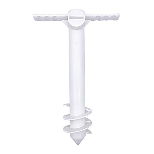 Funfolife Beach Umbrella Sand Anchor with 3-Tier Screw, One Size Fits All, Safe Stand Holder for Strong Winds