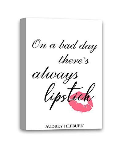 Funny Ugly Christmas Sweater Audrey Hepburn Canvas Lipstick Wall Art Decor Gift Audrey Hepburn Quote Printed Artwork Hepburn 8" x 12"