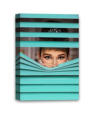 Funny Ugly Christmas Sweater Audrey Hepburn Canvas Housewarming Gift Tiffany Portrait Wall Art Audrey Hepburn Framed Digital Art 8" x 12"