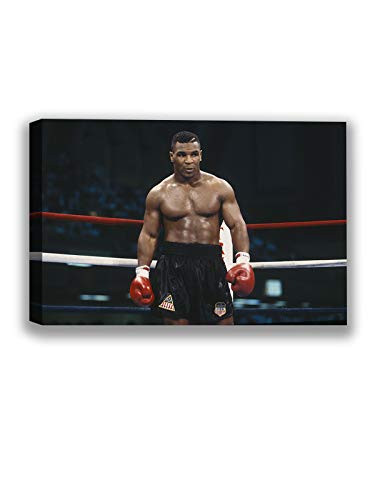 Funny Ugly Christmas Sweater Mike Tyson Canvas Print Art Boxer Ring Picture Champion Printed Photo Decor Mike Tyson Colorful Photo for Office Ready to Hang Picture 8" x 12"