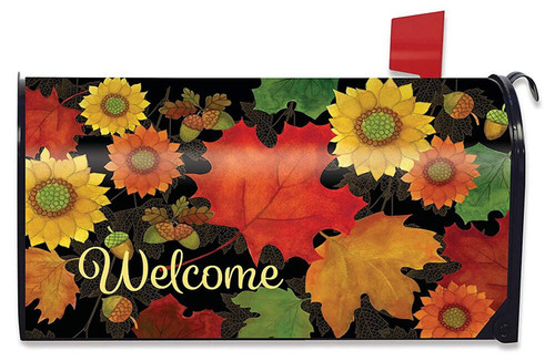 Fall Foliage Welcome Mailbox Cover Autumn Leaves Standard Briarwood Lane
