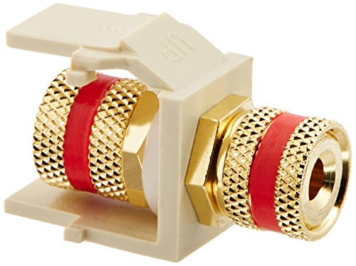 C2G 28740 Snap-in Red Banana Jack F/F Keystone Insert Module, Ivory