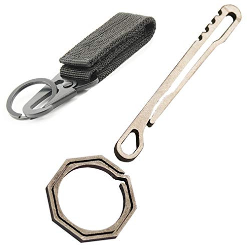 Zoe Zuckerberg Titanium Key Chain Clip with Titanium Ring and Gear Key Ring 1 Set