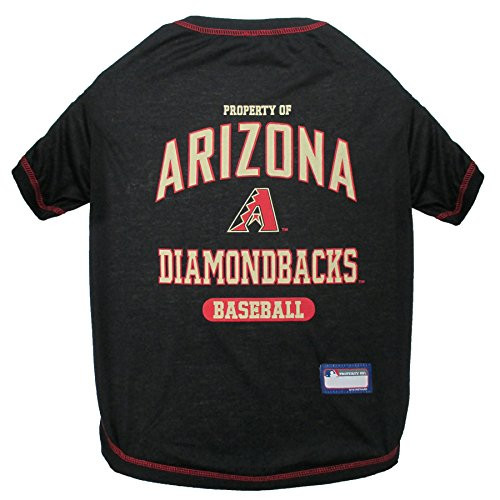 MLB Arizona Diamondbacks Dog T-Shirt, Small. - Licensed Shirt for Pets Team Colored with Team Logos