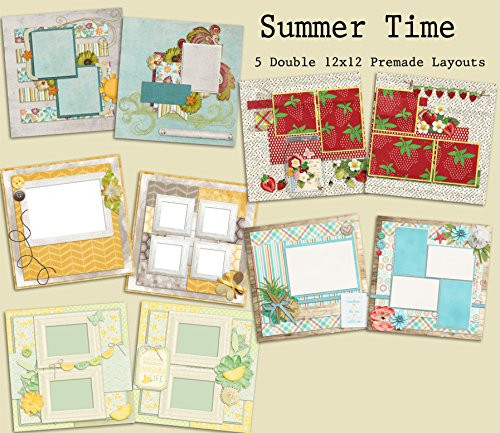 Summer Time Scrapbook Set - 5 Double Page Layouts