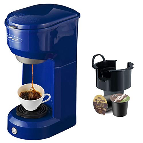 Single Serve Coffee Maker Coffee Brewer Compatible with K-Cup Single Cup Capsule with 6 to 14oz Reservoir, Mini Size, KMC202,Blue