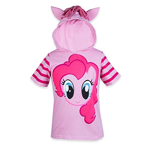 My Little Pony Hooded Shirt - Rainbow Dash, Twilight Sparkle, Pinky Pie - Girls (Pinky Pie, Large-12/14)