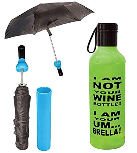 Umbrella with Quote I AM NOT Your Wine Bottle I AM Your UM.BRELLA 12 x 3 x 3 inches Green