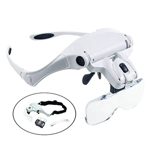 Lighted Headset Magnifying Glasses with lights Head Magnifier Loupe for Close Work/Electronics/Eyelash/Crafts/Jewelry/Circuit Watch Repair,1.0X/1.5X/2.0X/2.5X/3.5X