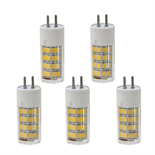 LanYue-JCD GY6.35 4W 120V Led Halogen Replacement Bulb 30W, Dimmable Warm White 3000K, 5-packs (4W, Warm White 3000K)