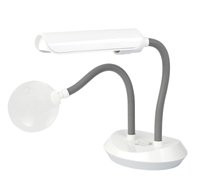 OttLite Duoflex 13 Watt Magnifier Lamp with 2X Optical Grade Magnification, 4X Spot Magnifier, White