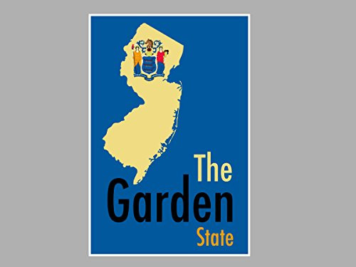 ArtsyCanvas New Jersey - The Garden State Map Flag (36x24 Poster),