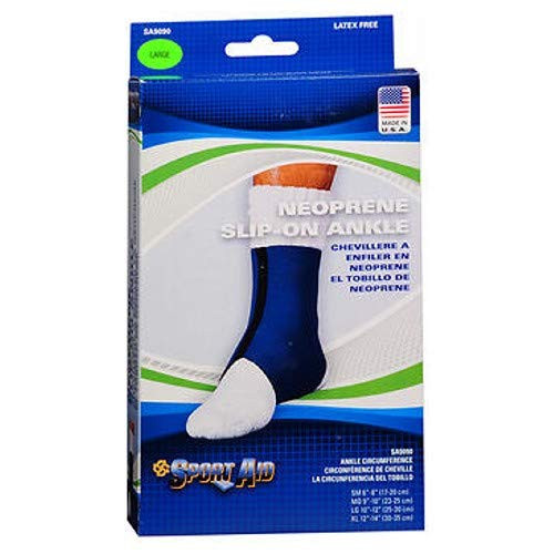 Sportaid Ankle Brace, Neoprene Blue Large 1 Each by Scott Specialties (Pack of 2)