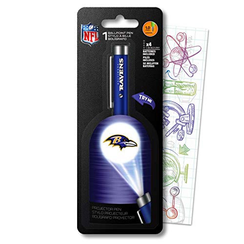 NFL Baltimore Ravens Ballpoint Click Projector Pen Bundle Includes 1 Amazing Baltimore Ravens Projector Pen with Fun Separately Licensed GWW Bookmark