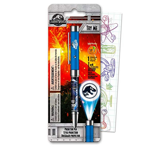 Jurassic World Ballpoint Click Projector Pen Bundle Includes 1 Jurassic Park Tyrannosaurus Rex Projector Pen with Fun Separately Licensed GWW Bookmark