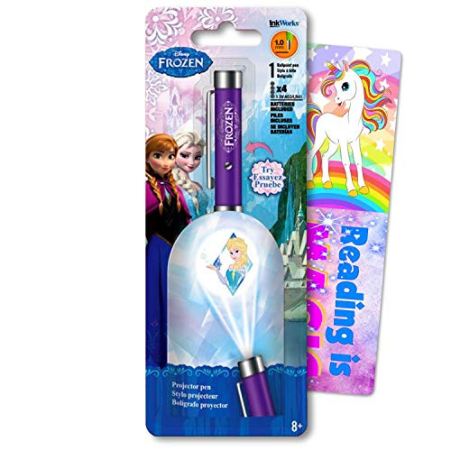 Disney Frozen Elsa Ballpoint Click Projector Pen Bundle Includes 1 Frozen Elsa Projector Pen with Fun Separately Licensed GWW Bookmark
