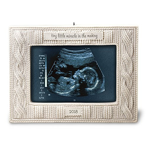 Hallmark Keepsake Christmas Ornament 2018 Year Dated Baby Gift Sonogram Picture Frame, Photo Frame Miracle in the Making Porcelain Hallmark Keepsake Christmas Ornament 2018 Year Dated Baby Gift Sonogram Picture Frame, Photo Frame Miracle in the Making Porcelain