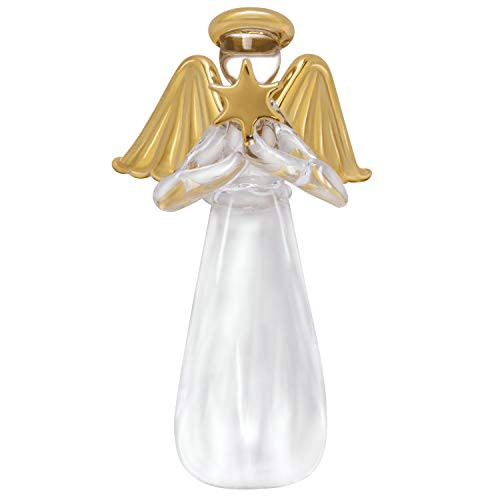 Hallmark Keepsake Mini Christmas Ornament 2019 Miniature Glass Angel Tree Topper, 3.75",