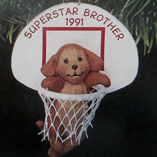 Hallmark Keepsake Christmas ornament titled " Superstar Brother " from 1991 part # QX5479 Hallmark Keepsake Christmas ornament titled " Superstar Brother " from 1991 part # QX5479