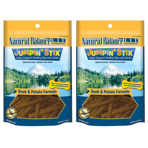 Natural Balance L.I.T. Limited Ingredient Treats Jumpin' Stix Dog Treats - 5 Ounces - Duck & Potato (2 Pack)