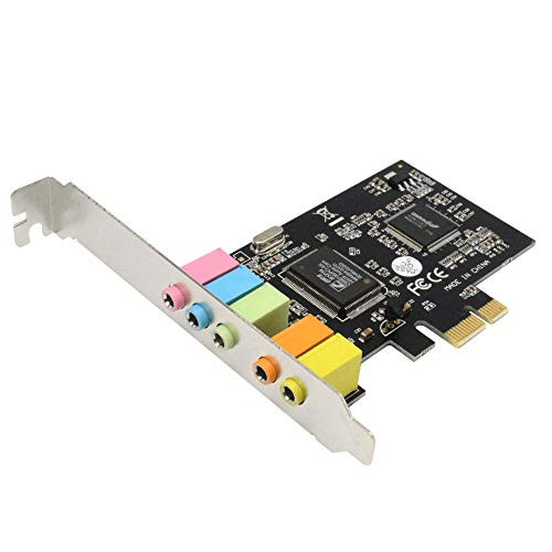 PCIe Sound Card, 5.1 Internal Sound Card for PC Windows 10 with Low Profile Bracket, 3D Stereo PCI-e Audio Card, CMI8738 Chip 32/64 Bit Sound Card PCI Express Adapter