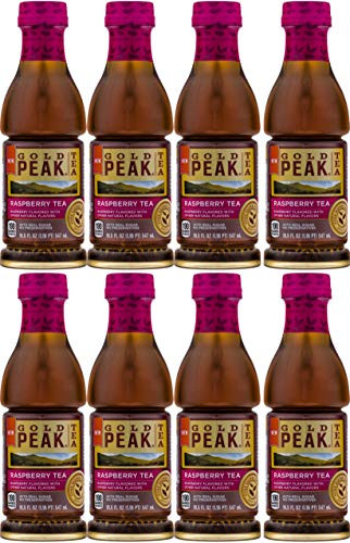 Gold Peak Tea, Raspberry Tea With Real Sugar, 18.5oz Bottle (Pack of 8, Total of 148 Oz)