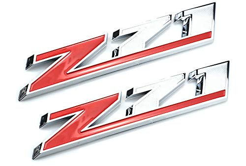 2pc Big Size Red Z71 Emblem Decal Badge Replacement for Chevy Silverado Colorado GMC Sierra (Red)
