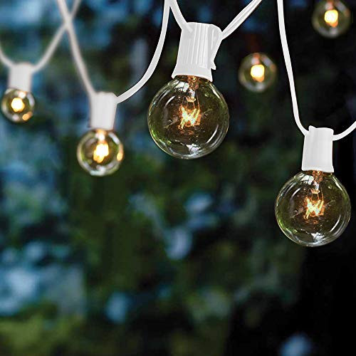 Goothy 25Ft Globe String Lights with G40 Bulbs (Plus 2 Extra Bulbs) UL Listed Backyard Patio Lights Garden Party Natural Warm Bulbs Cafe Hanging Umbrella Lights on Light String Indoor Outdoor-White