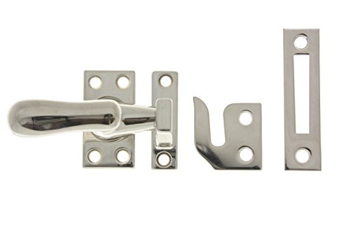 idh by St. Simons 21014-014 Professional Grade Quality Solid Brass Large Casement Fastener Bright Nickel