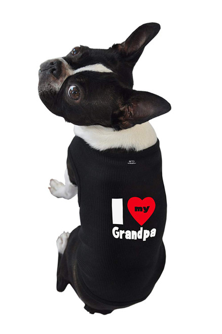 Ruff Ruff and Meow Dog Tank Top, I Love My Grandpa, Black, Large