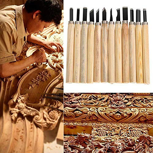 New 12Pcs Wood Carving Hand Chisel Woodworking Tool Set Woodworkers Gouges