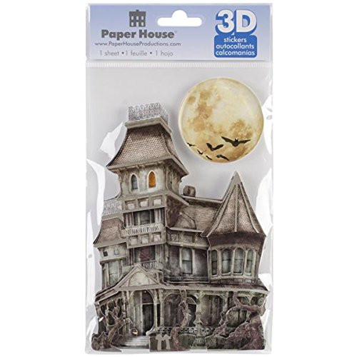 Paper House Productions STDM-0098E 3D Cardstock Stickers, Haunted House (3-Pack)