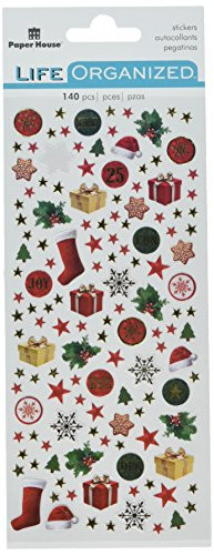 Paper House Productions STM-0004 Christmas Micro Stickers, 3-pack,