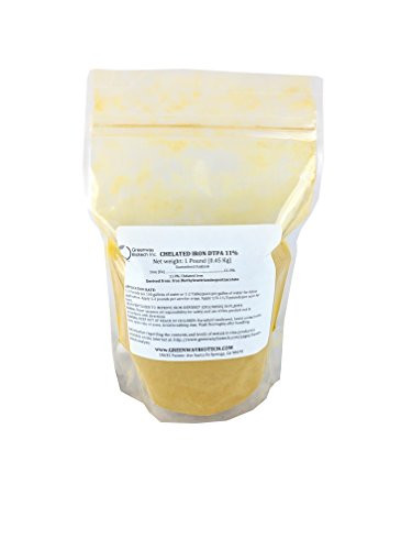 Chelated Iron DTPA 11% Iron Aquaponics Hydroponics Soil"Greenway Biotech Brand" 1 Pound