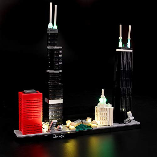 LIGHTAILING Light Set for (Architecture Chicago) Building Blocks Model - Led Light kit Compatible with Lego 21033(NOT Included The Model)