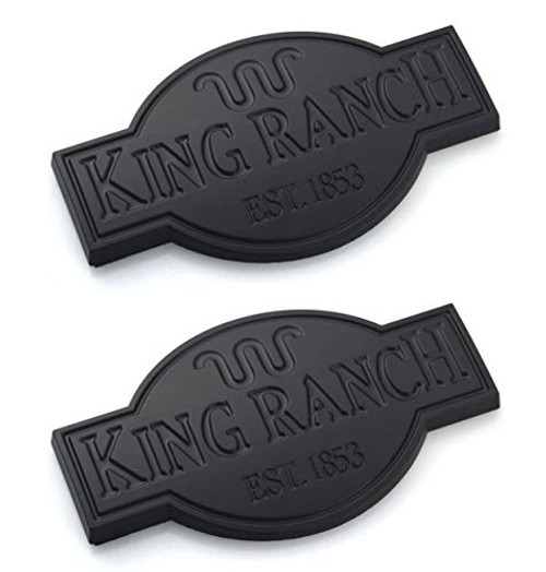 2pcs King Ranch Emblems, Badges 3D Nameplate 5.63 inch Decal Sticker Replacement for Ford F150 F250 F350 (Matte Black)