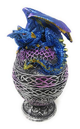 GSC Blue Dragon Egg Trinket Box Poly Resin Vibrant Colored Mother of Dragon Jewelry Stash Treasure Holder 71740