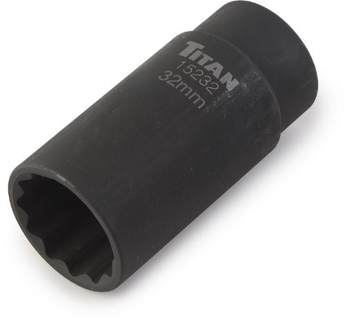 Titan Tools 15232 32 mm 1/2' Drive 12 Point Axle Nut Socket