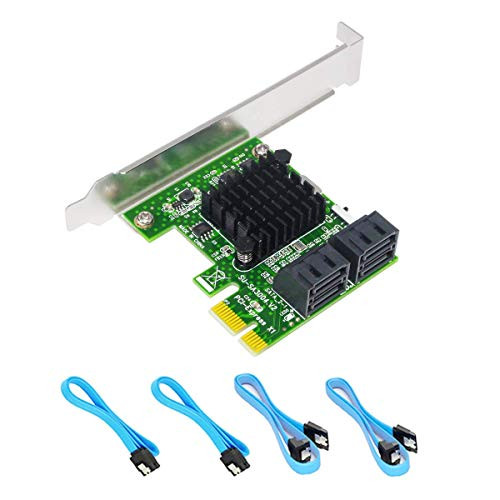 Ziyituod SATA Card,4 Port 6 Gbps SATA Controller PCI Express Expression Card with Low Profile Bracket,Boot as System Disk,Support 4 SATA 3.0 Devices,Built-in Adapter Converter for Desktop PC