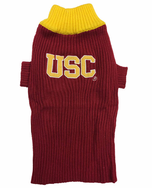 Pets First College USC Trojans V-Neck Dog Sweater