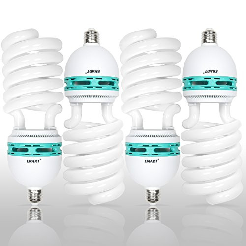 Emart 105 Watt Full Spectrum Photography Lighting Photo Studio Light Bulb, 5500K CFL Daylight Balanced - 4 Pack