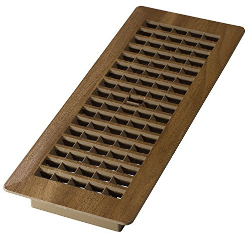Decor Grates PL412-MTG 4-Inch by 12-Inch (Duct opening measurements) Plastic Floor Register, Tan Mahogany