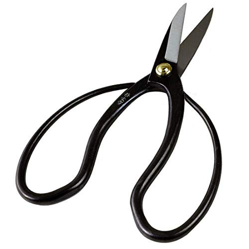 Hanafubuki Bonsai Scissors Made in Japan 7inch(180mm), Japanese Bonsai Garden Tools, Hasami Pruning Shears - Traditional Black
