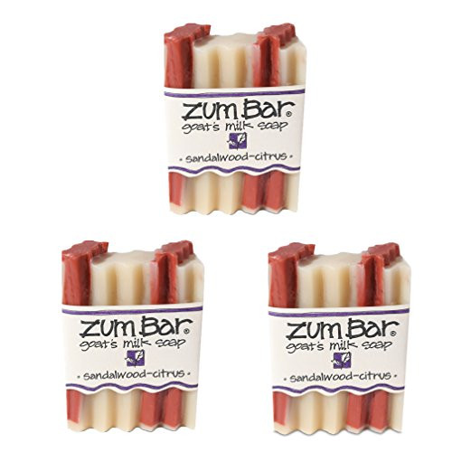 Indigo Wild: Zum Bar Goat's Milk Soap Bar, Sandalwood Citrus 3 oz (3 pack)