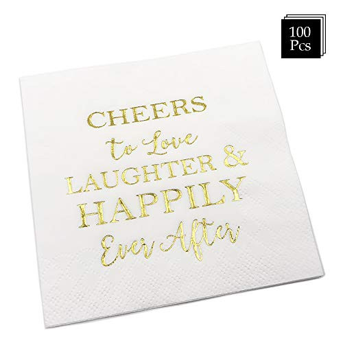Wedding Napkins Love Laughter and Happily Ever After Bridal Shower Napkins 100 Count