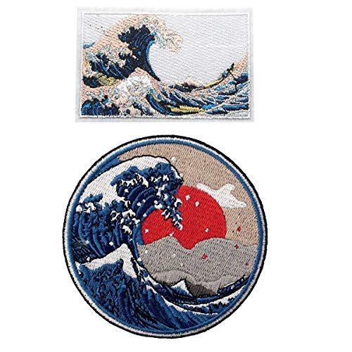 Great Wave Off Kanagawa Patch Embroidered Applique Badge Iron On Sew On Emblem Great Wave Off Kanagawa Patch Embroidered Applique Badge Iron On Sew On Emblem