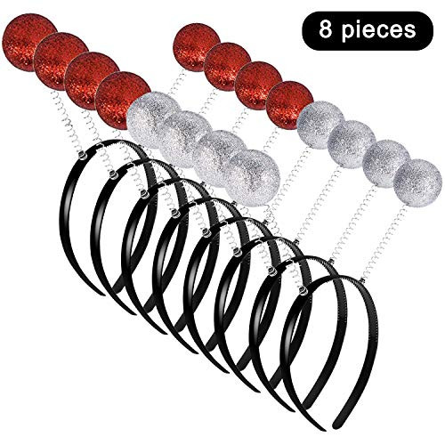 Trounistro 8 Pack Alien Headband Martian Antenna Headband Boppers Alien Head Boppers Ball Head Boppers for Party Supplies and Costume Accessory (Color Set 2)