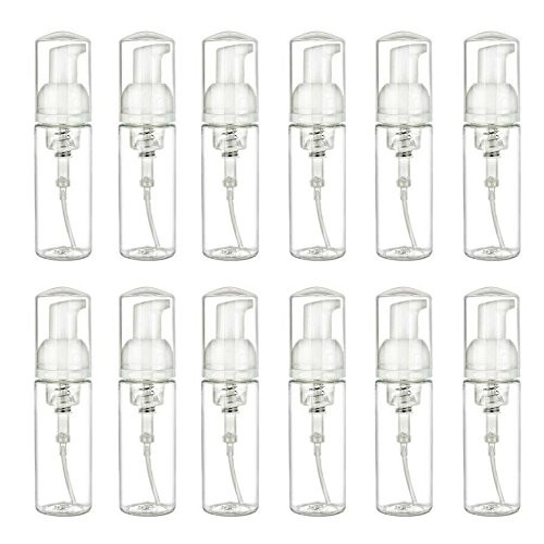 Heluva Green Travel Soap Bottle Mini Liquid Foaming Castile Dispenser BPA Free 50ML 1.7oz (12)